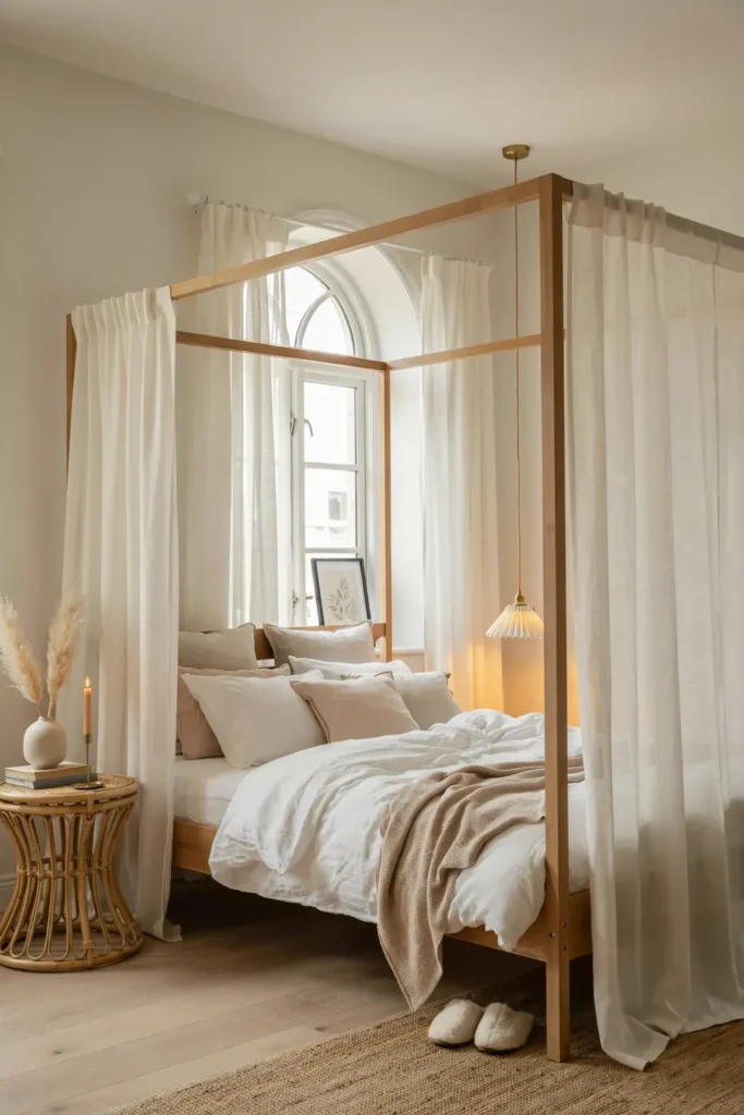 Add Cozy Canopy Bed Drapes