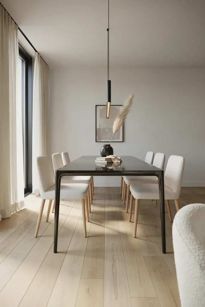 Black and White Contemporary Dining Room