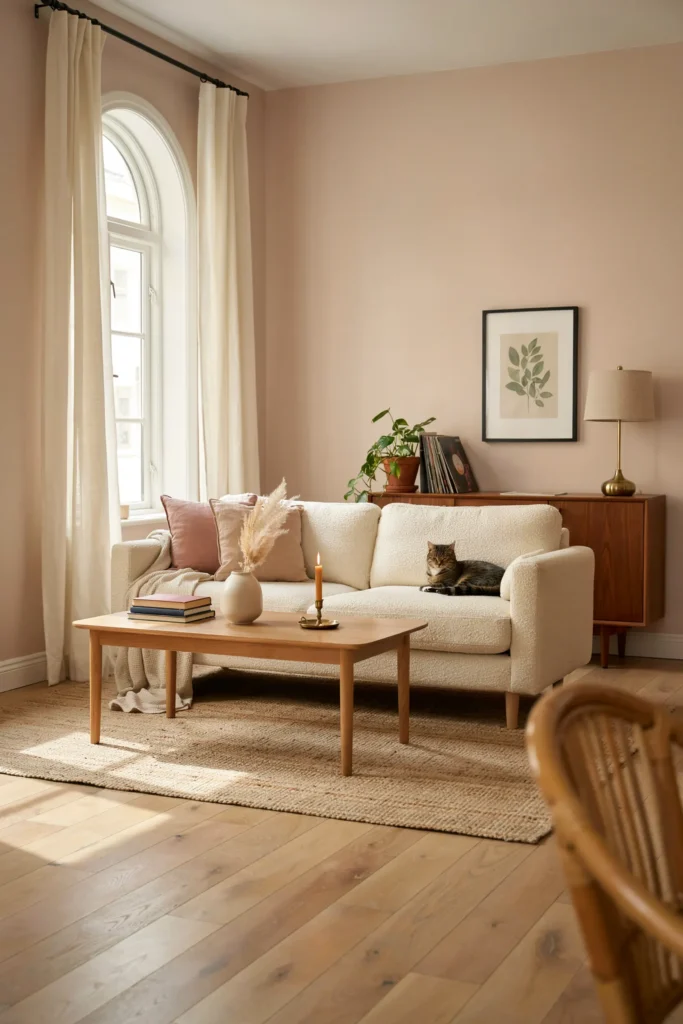 Blush Beige Living Room Walls