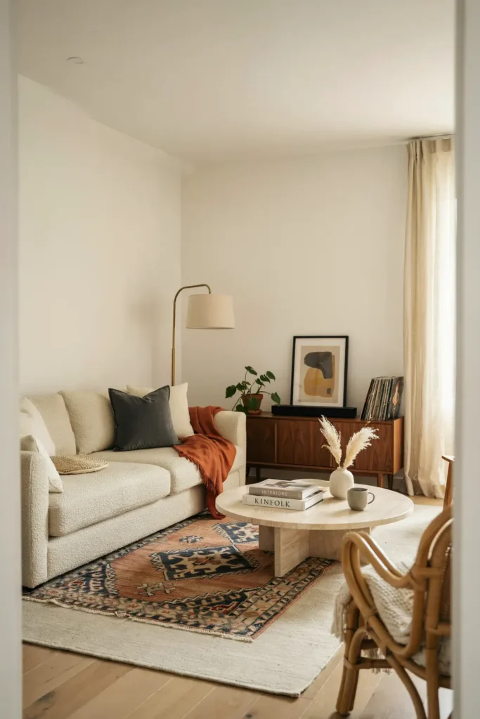 Compact Living Room with a Small Sectional Sofa