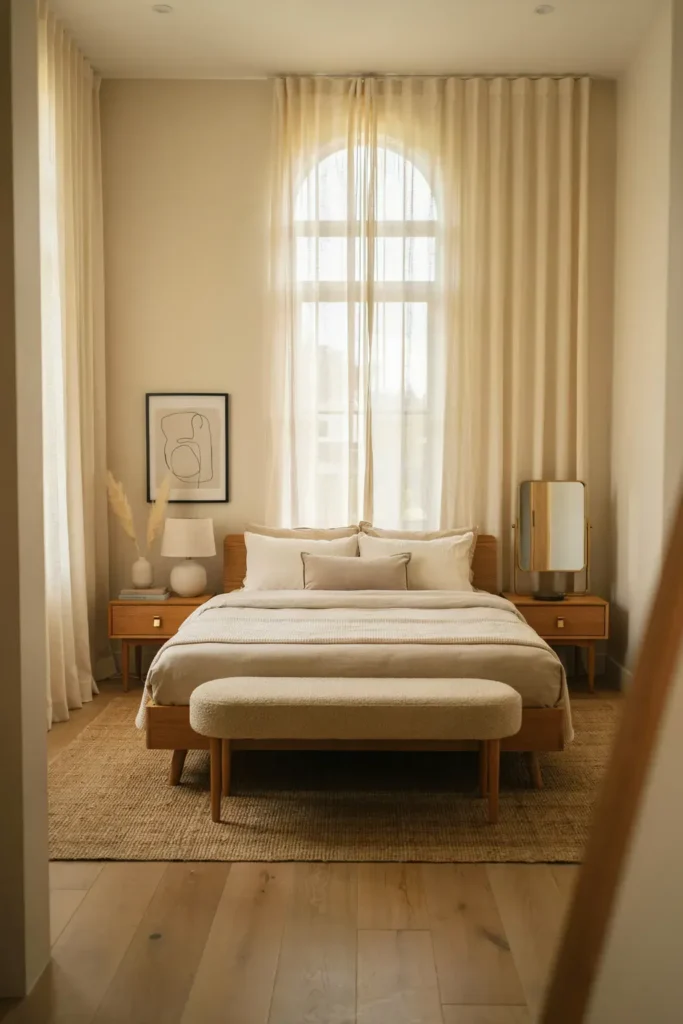 Contemporary Guest Room with Beige Tones