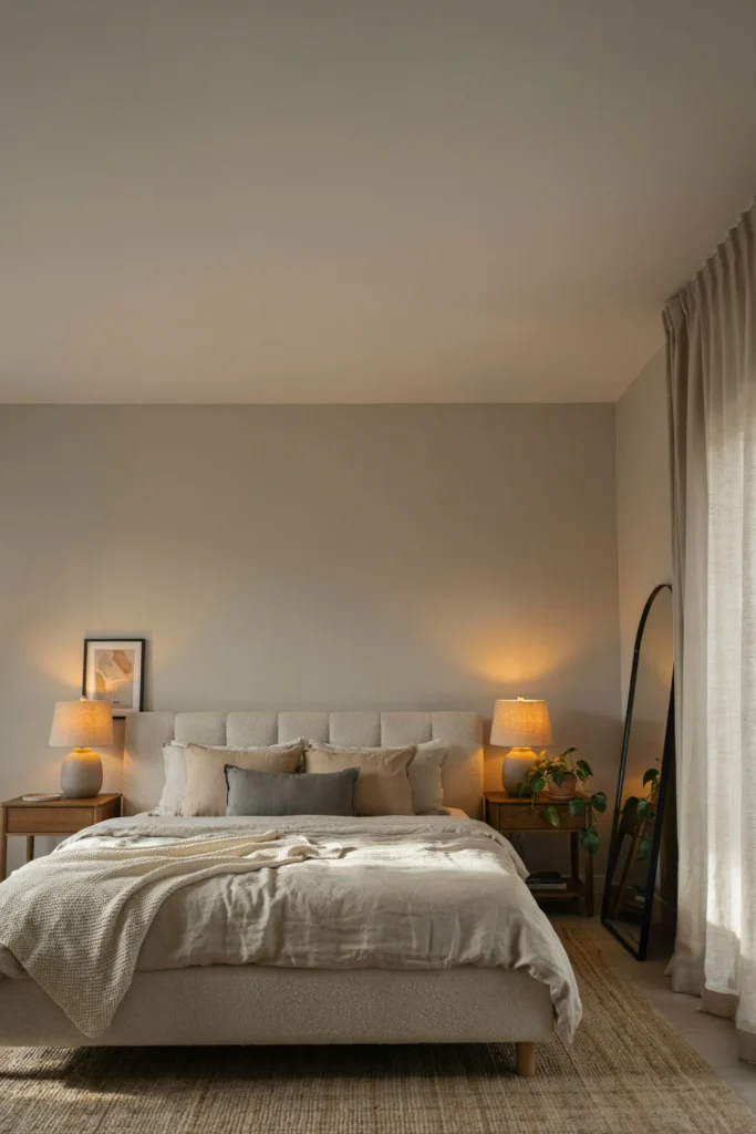 Cozy Greige Bedroom Design