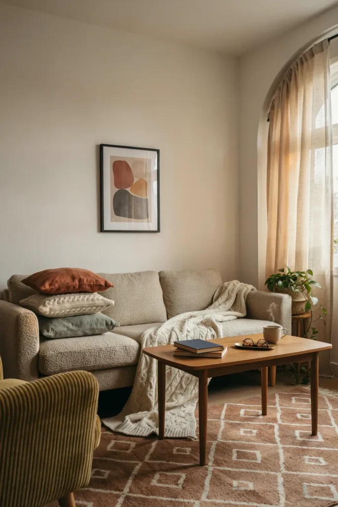 Cozy Living Room with Layered Textures