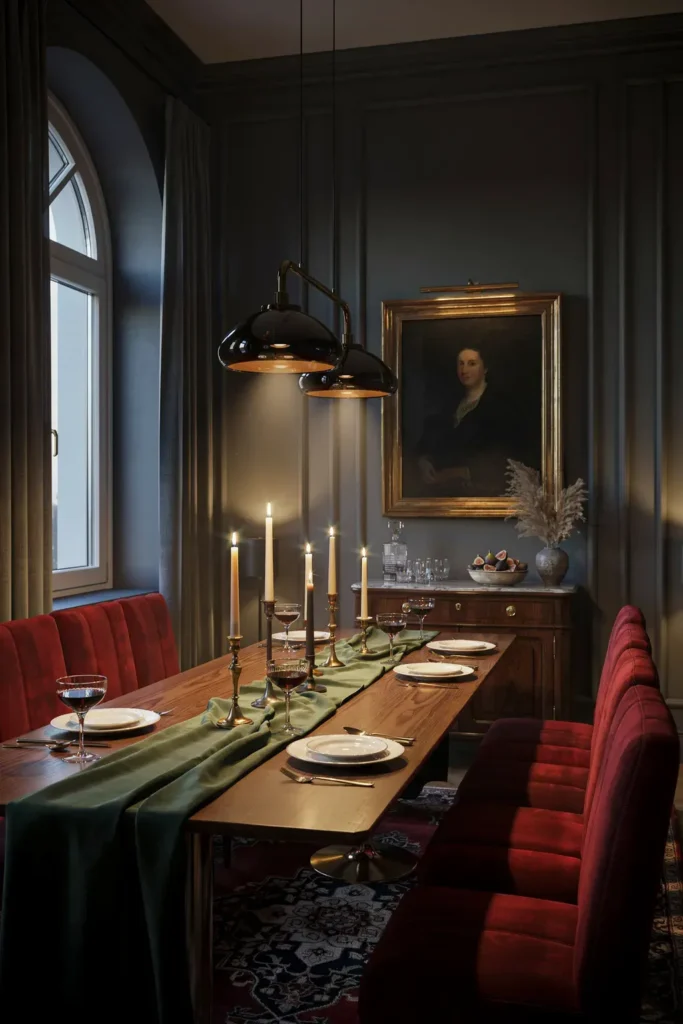 Dark and Moody Dining Room