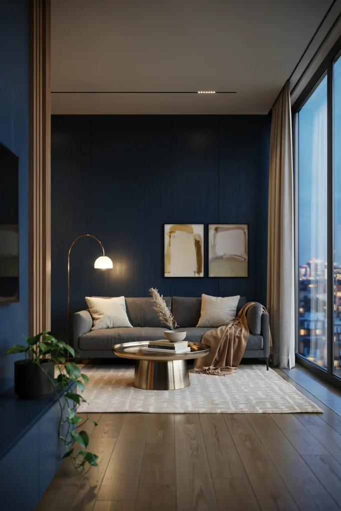 Deep Navy Accent Wall