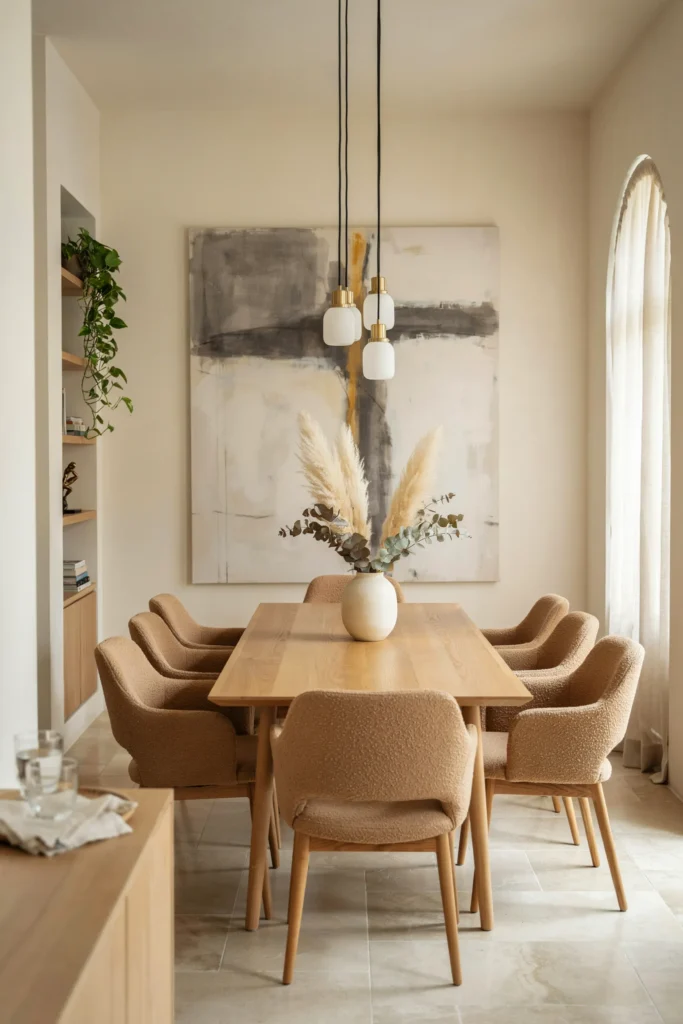 Dining Room with Oversized Artwork