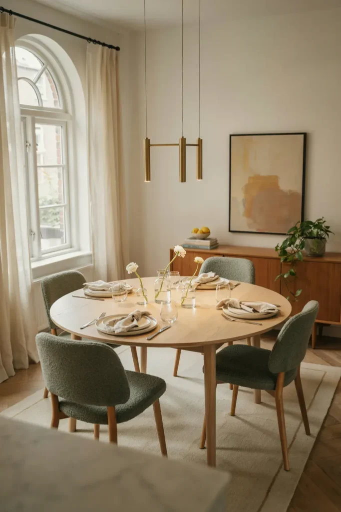 Dining Room with Round Table Design