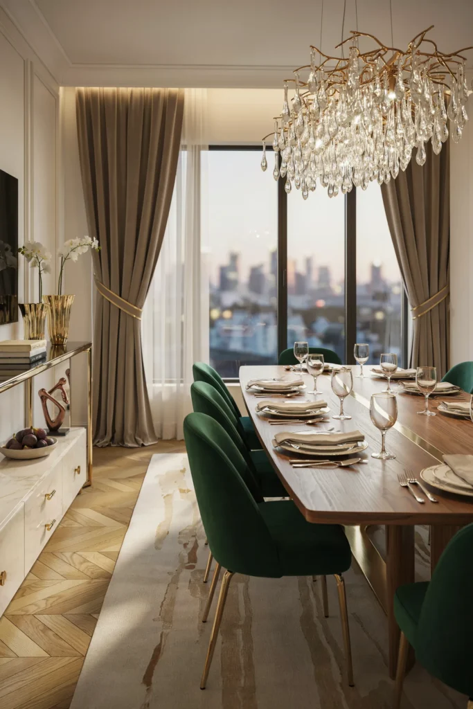 Elegant Dining Room with Gold Accents