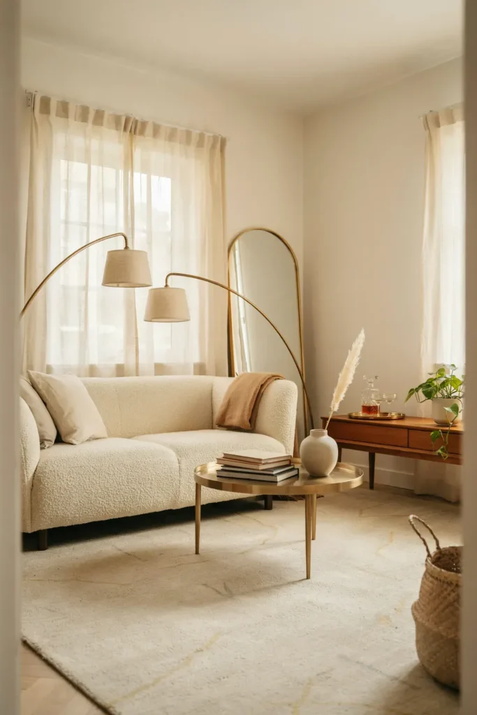 Elegant Small Living Room with Gold Details