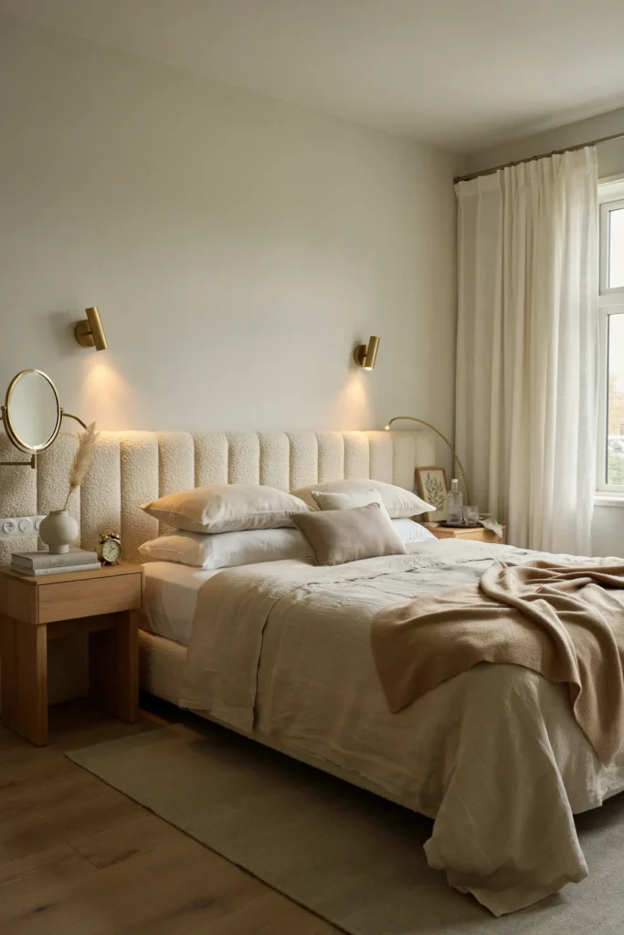 Guest Bedroom Featuring Warm Metallic Details