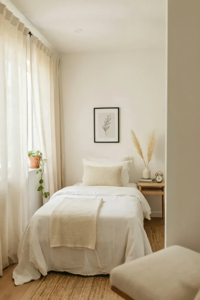Guest Bedroom with a Calming White Palette