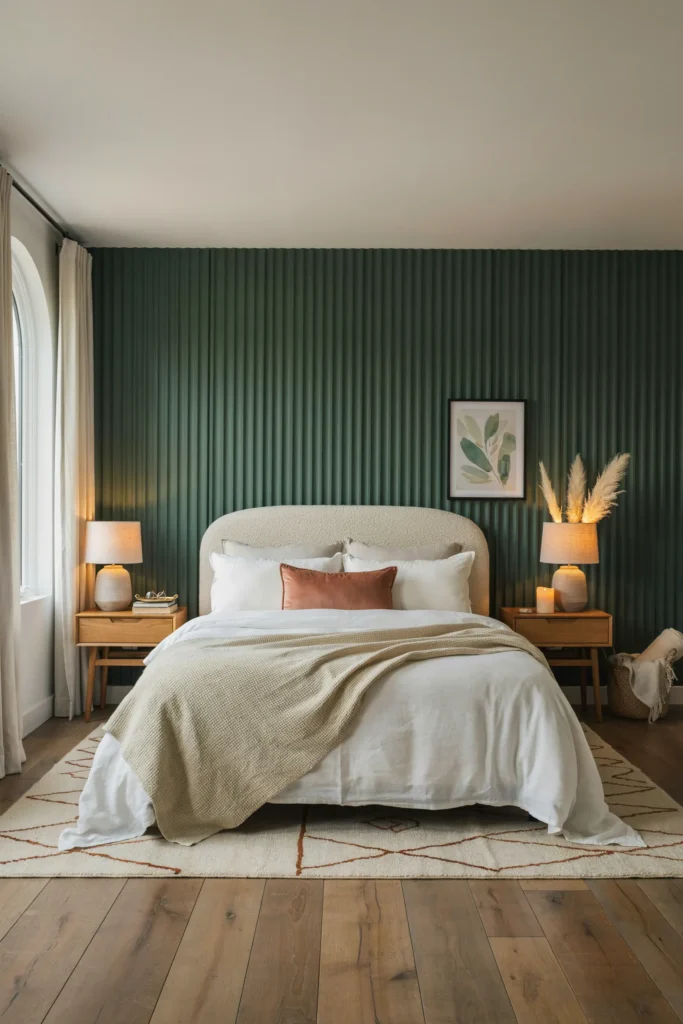 Guest Bedroom with a Stylish Accent Wall
