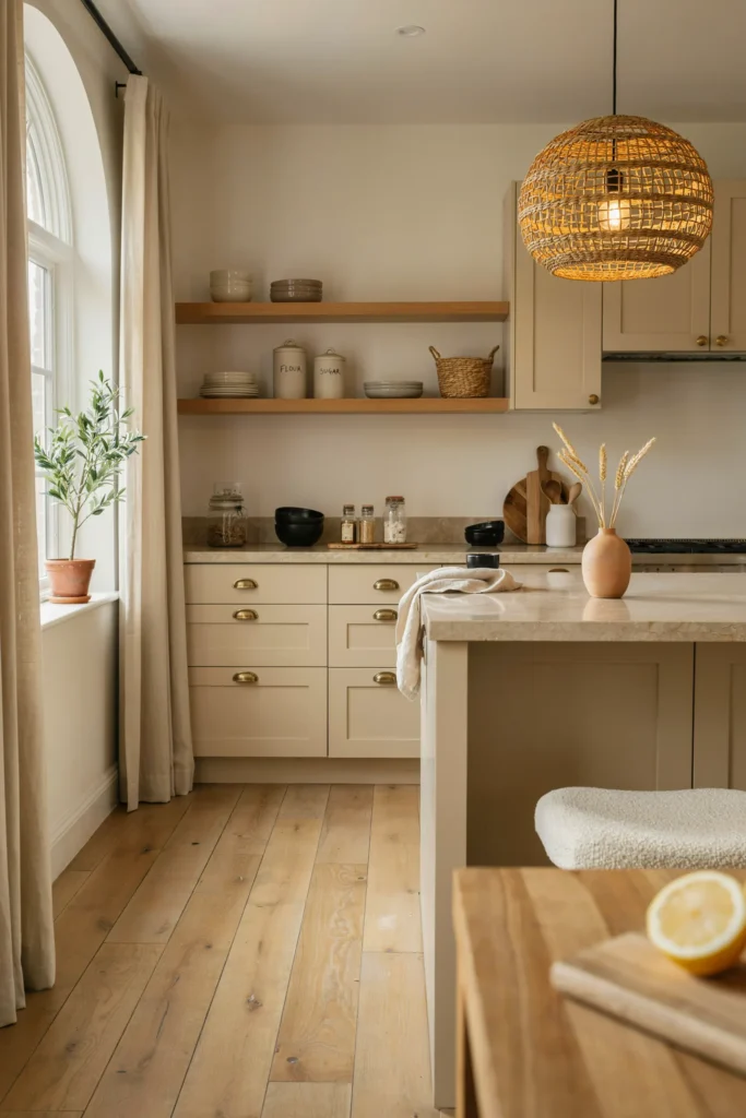Inviting Kitchen with Soft Beige Tones