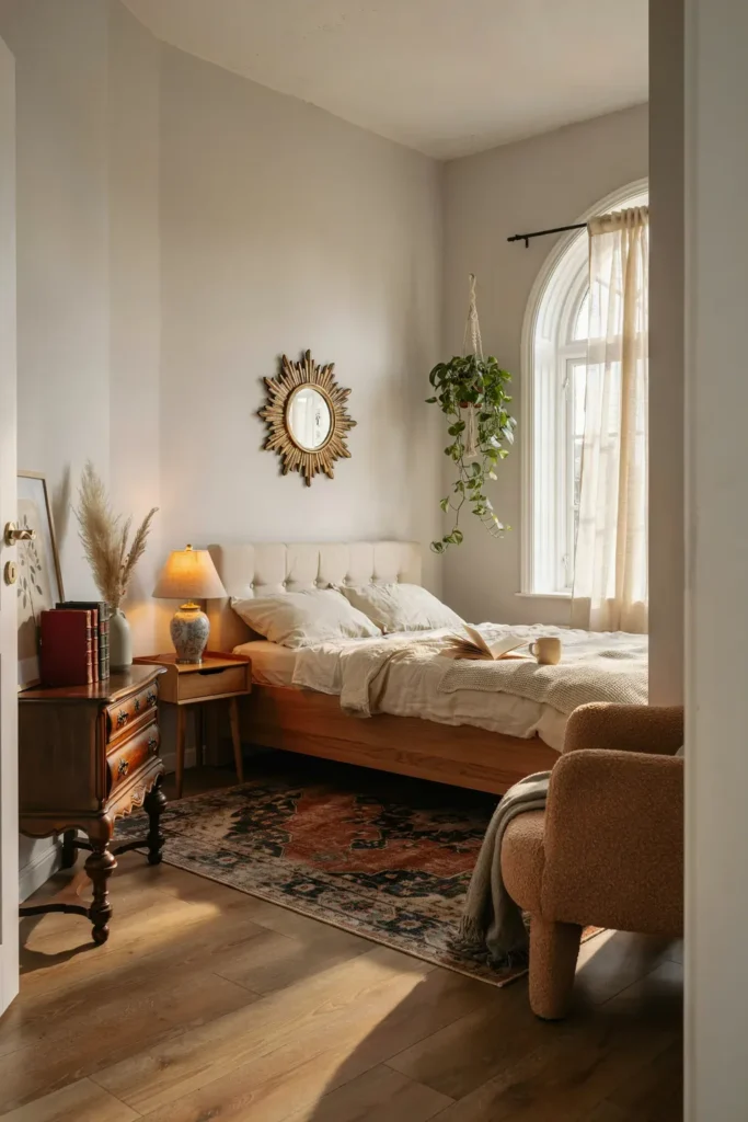 Mix Modern and Vintage Bedroom Elements