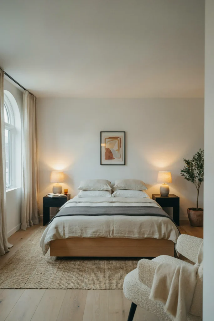 Modern Guest Room with a Platform Bed