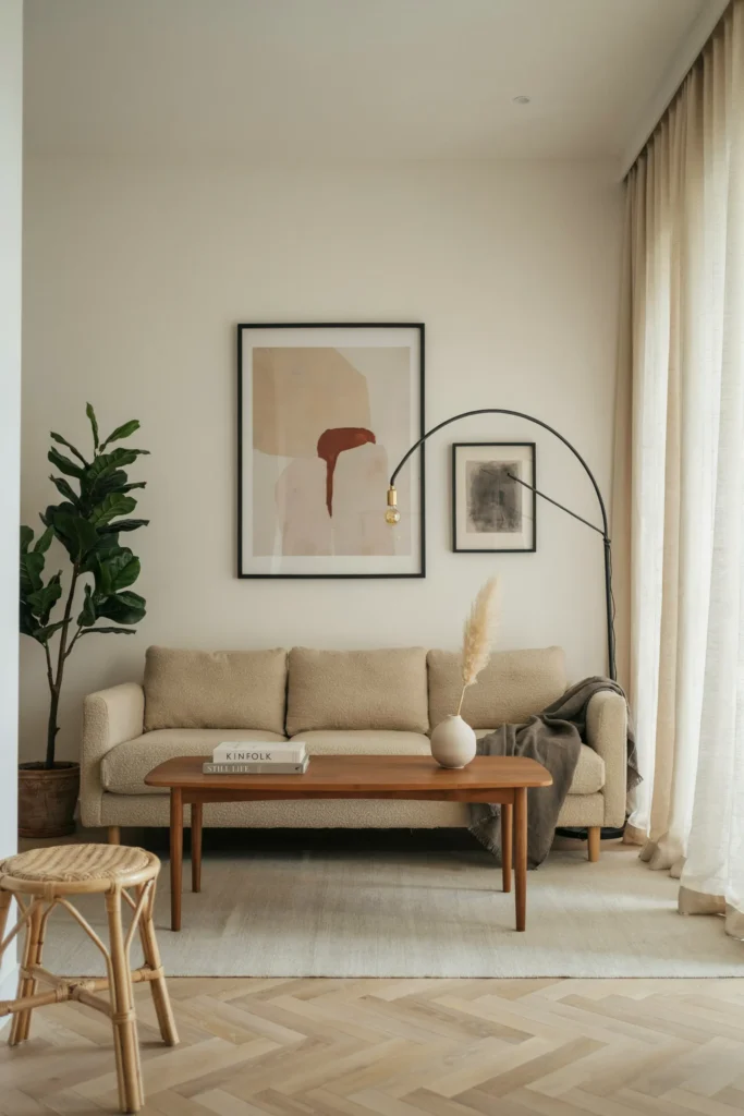 Modern Living Room with Black Accent Details