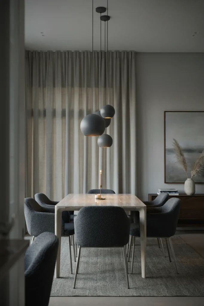 Monochromatic Modern Dining Room