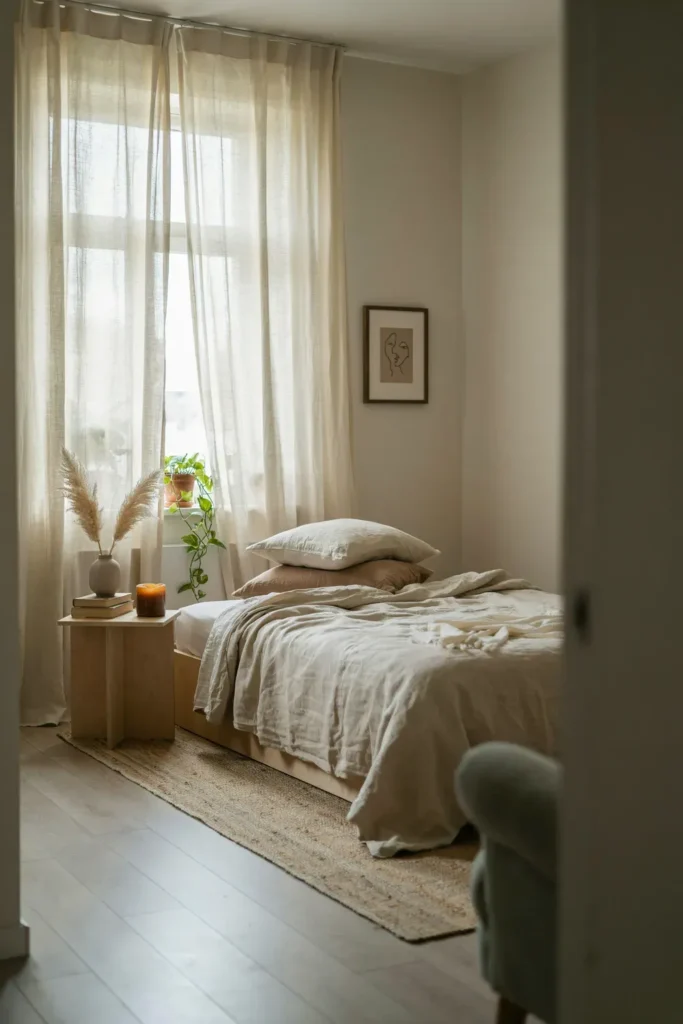 Neutral Bedroom with Linen Accents