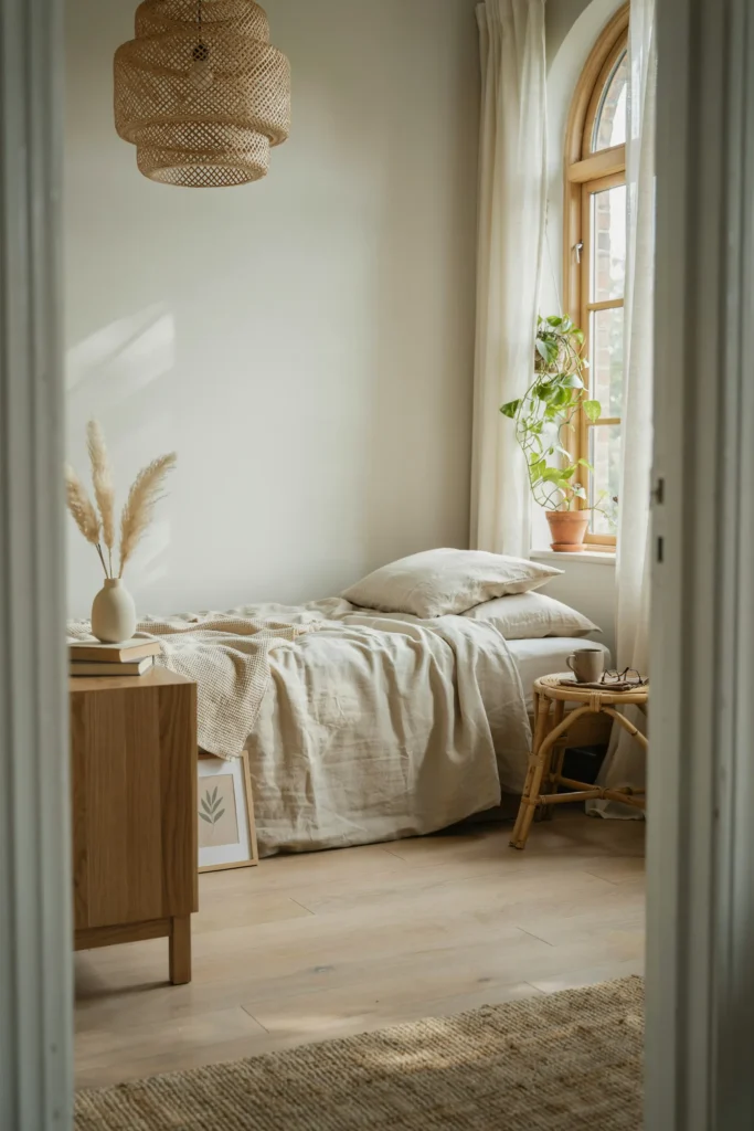 Neutral Bedroom with Organic Textures