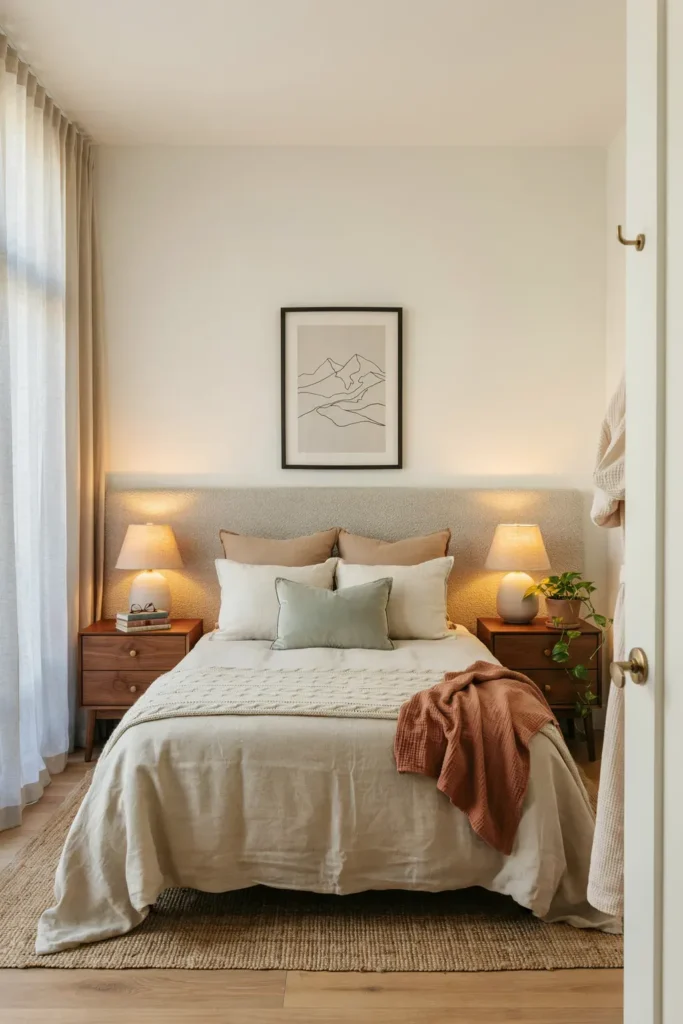 Neutral Guest Bedroom with Soft Layers