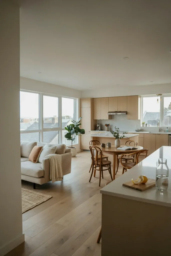 Open-Concept Apartment Living Room Design