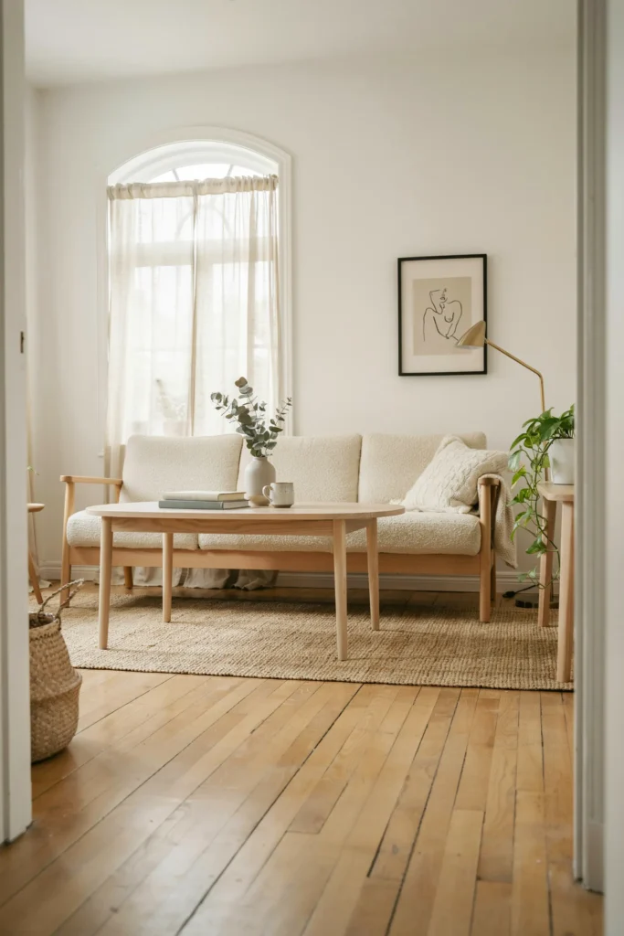 Scandinavian-Inspired White Living Space