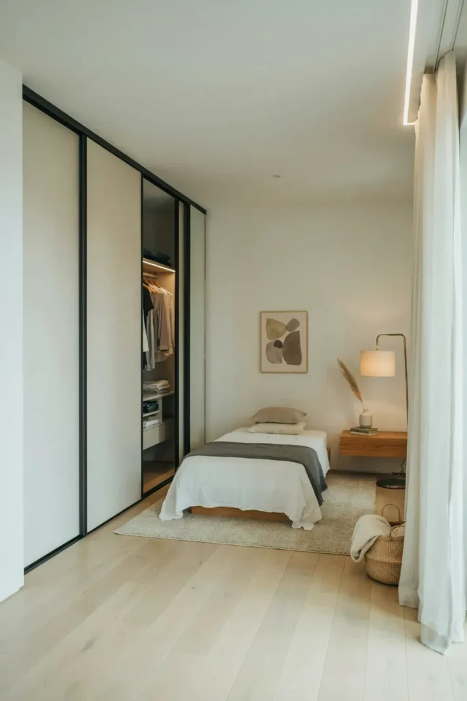 Small Bedroom with Sliding Closet Doors