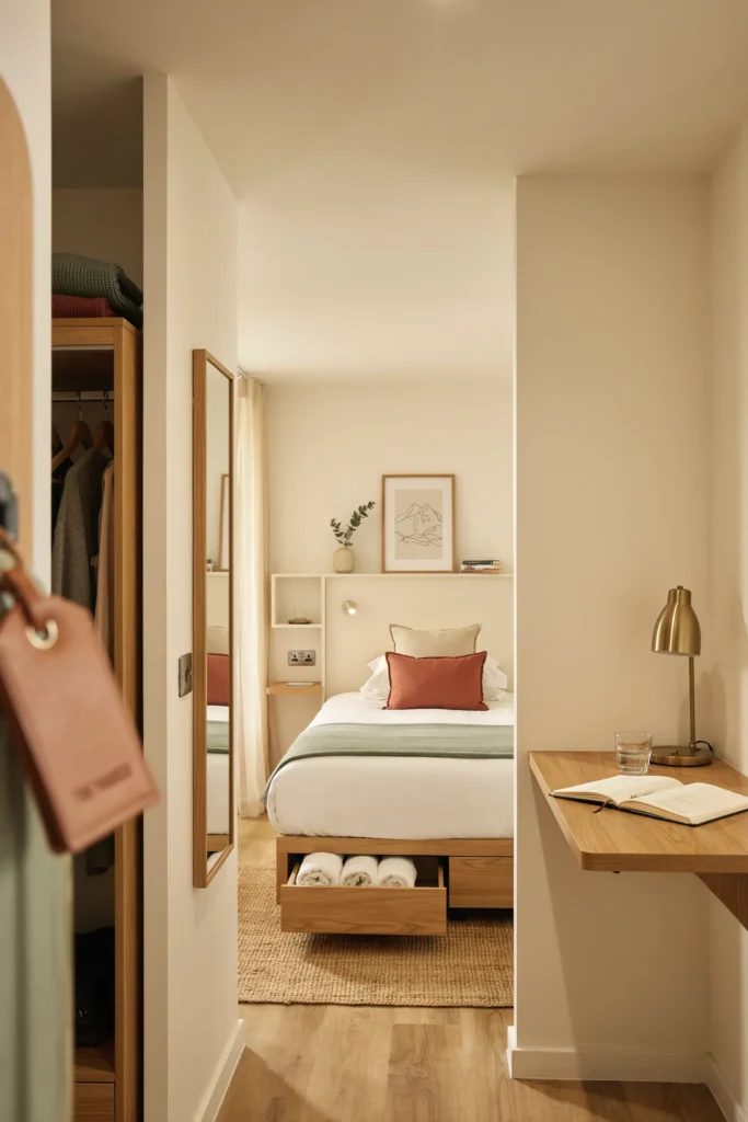 Small Guest Bedroom with Smart Storage