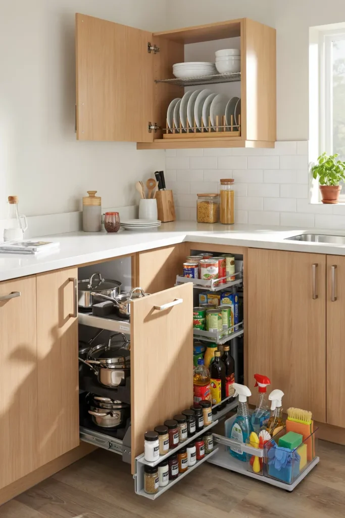 Small Kitchen Featuring Smart Storage Solutions