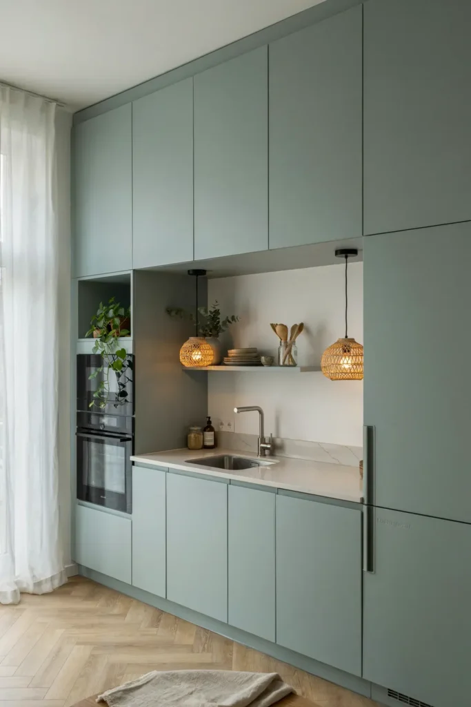 Small Kitchen with Floor-to-Ceiling Cabinets