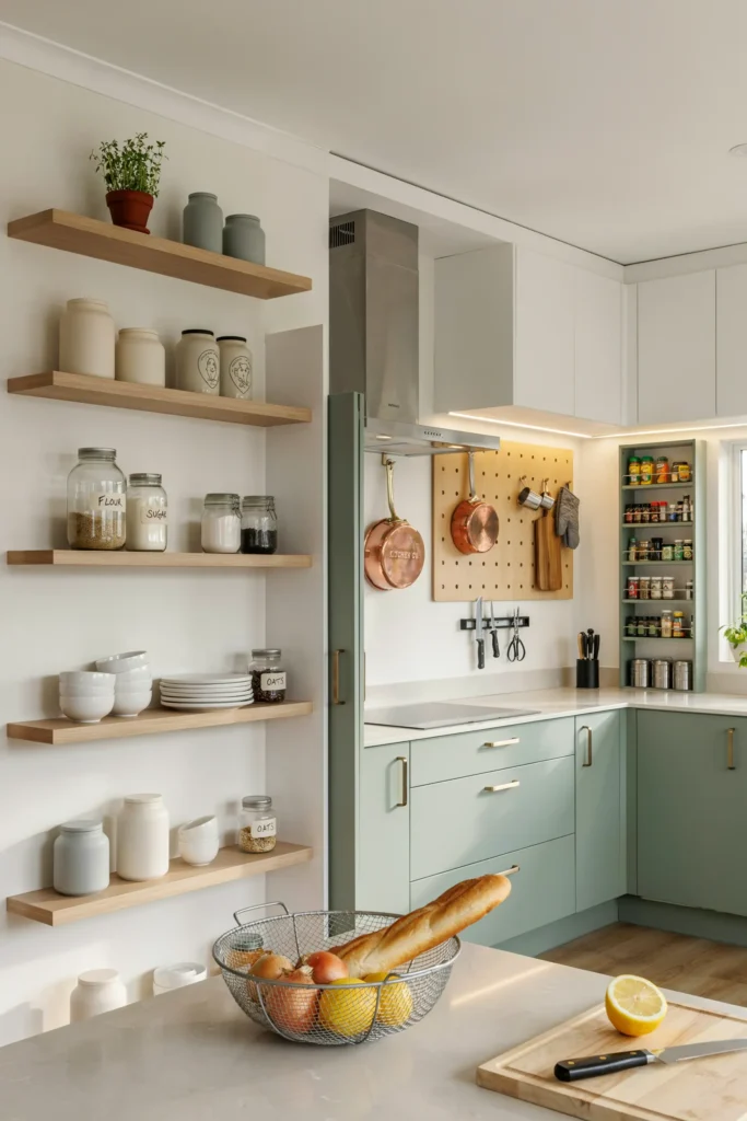 Small Kitchen with Vertical Storage Solutions