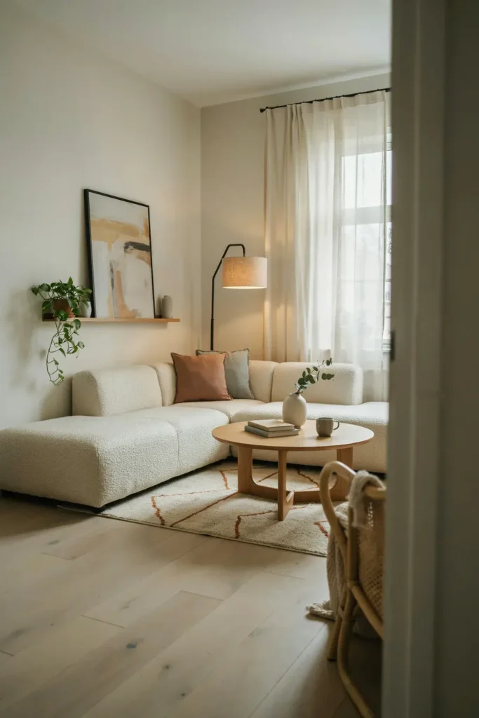 Small Living Room Featuring a Compact Sectional Sofa
