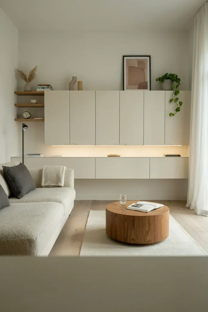 Small Living Room with Wall-Mounted Storage