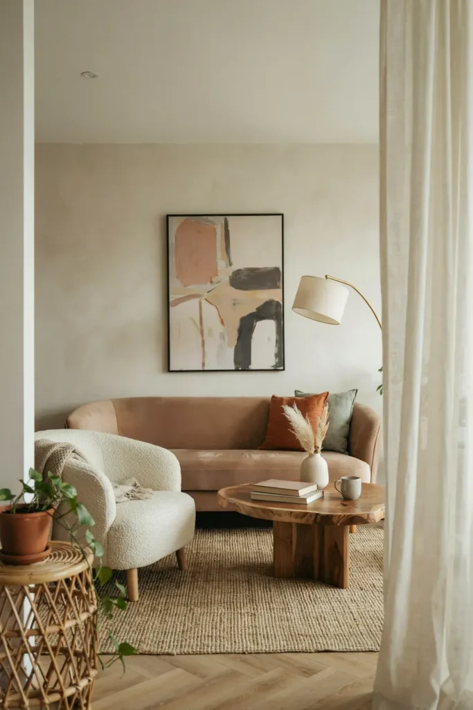 Small Living Room with a Round Coffee Table