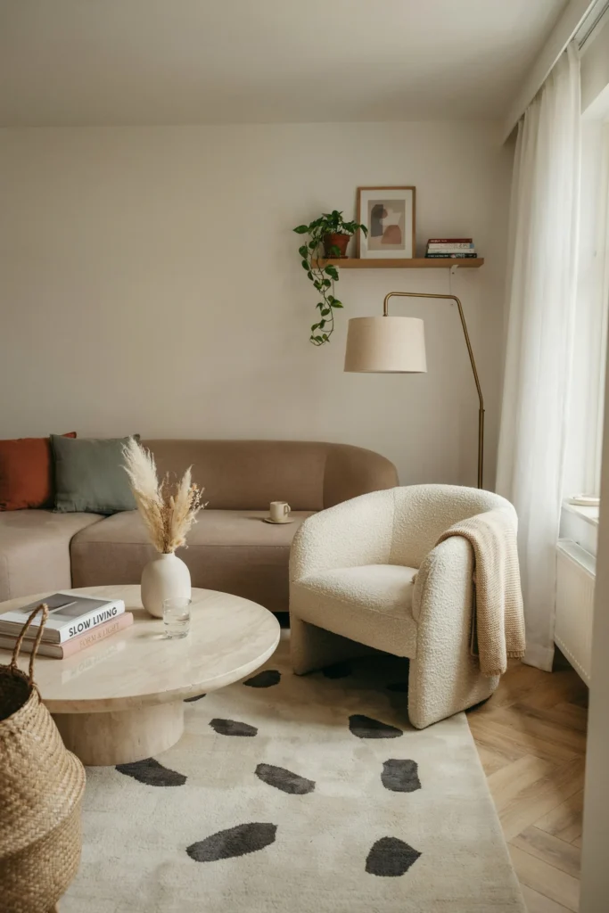 Small Living Room with a Round Coffee Table
