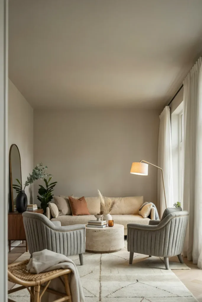 Soft Greige Living Room Design