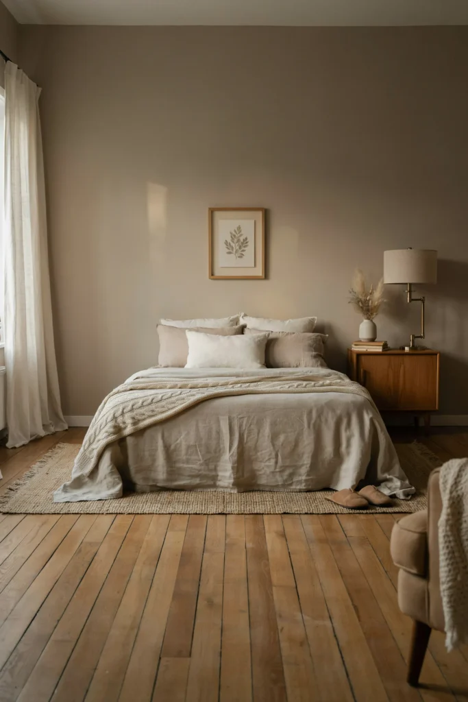 Soft Taupe Bedroom Design