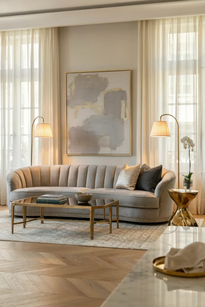 Sophisticated Gray and Gold Living Room