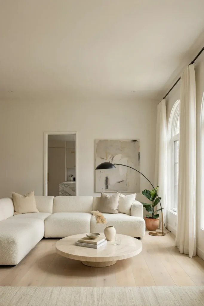 Sophisticated White Living Room with Modern Décor