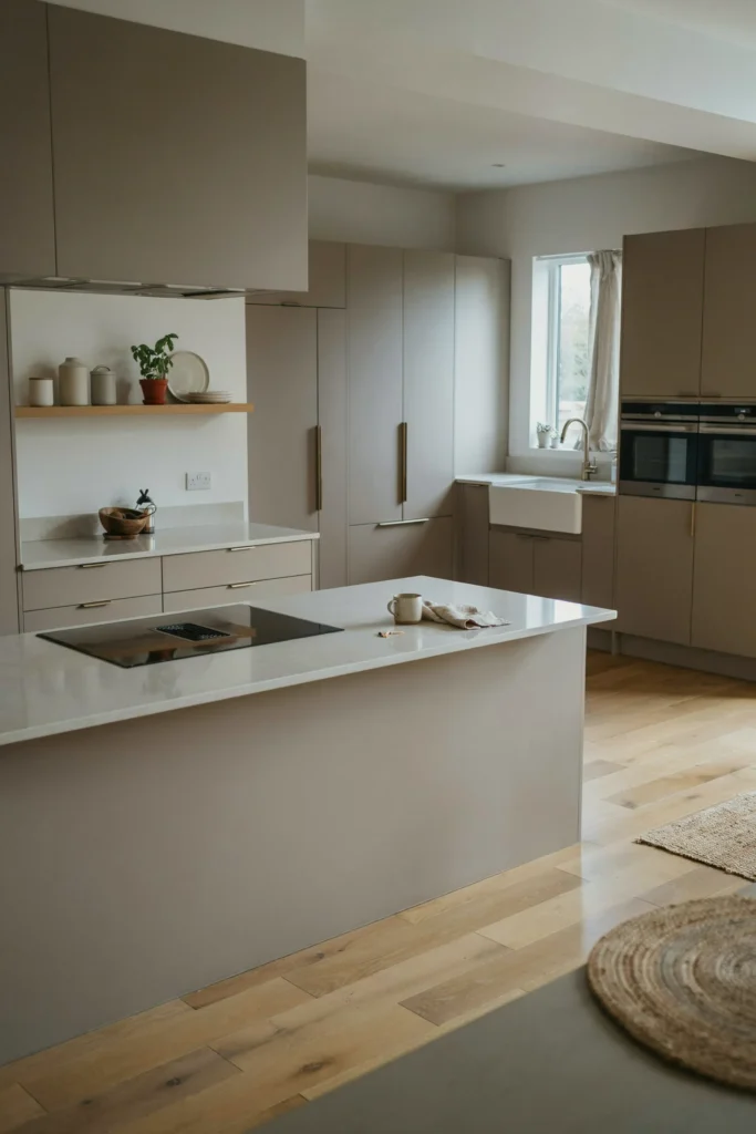 Space-Saving Kitchen with Built-In Appliances