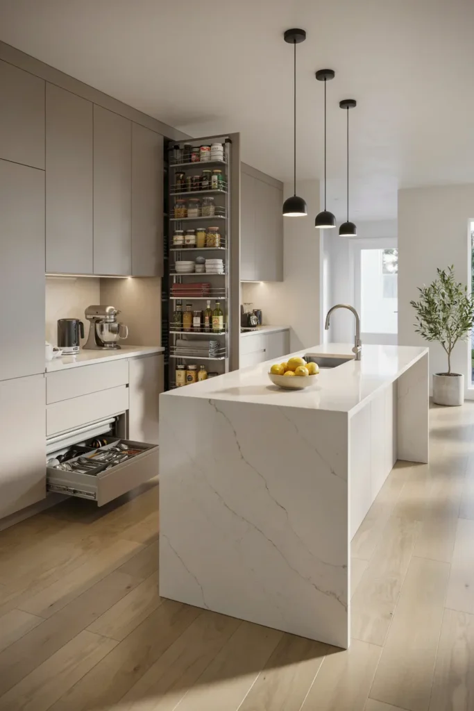 Use Hidden Storage Solutions for a Clean Finish