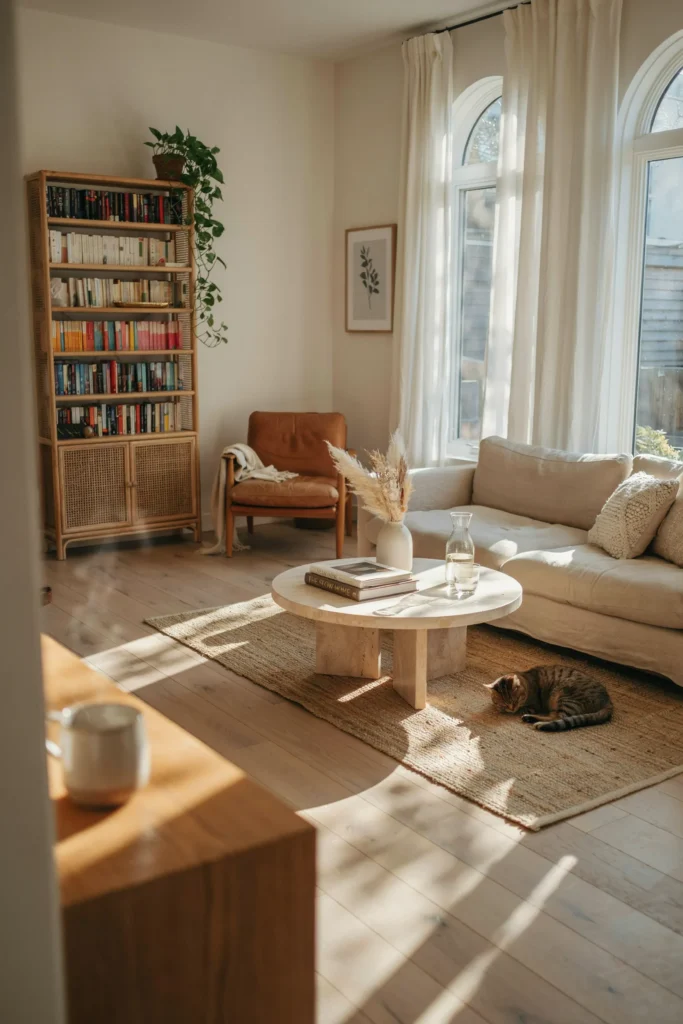 Warm White Living Room Paint Idea
