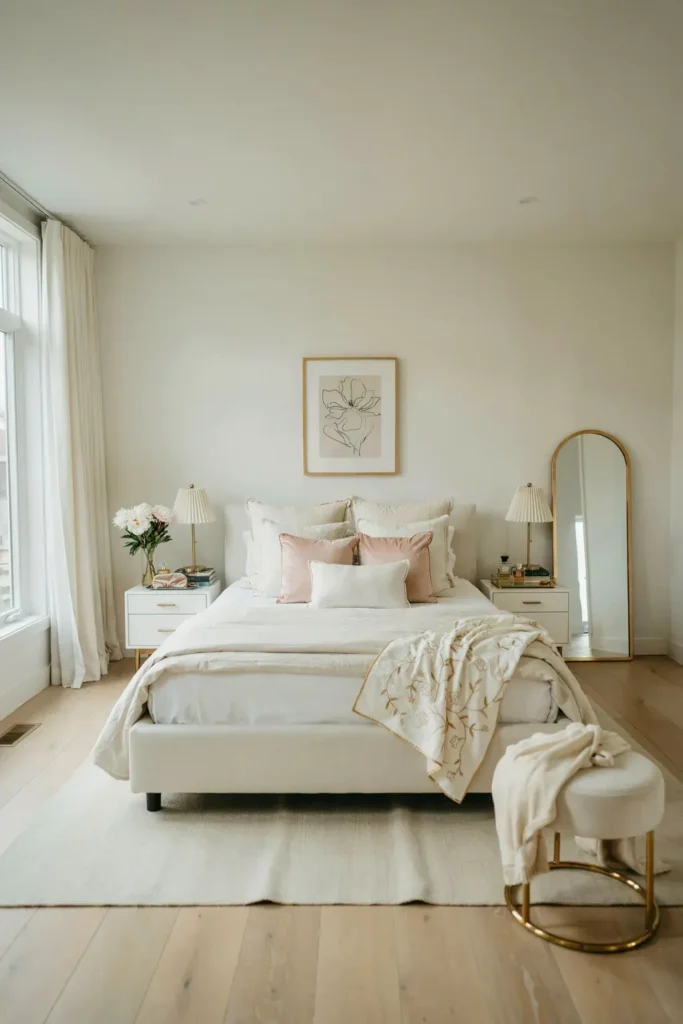 White and Gold Bedroom Theme