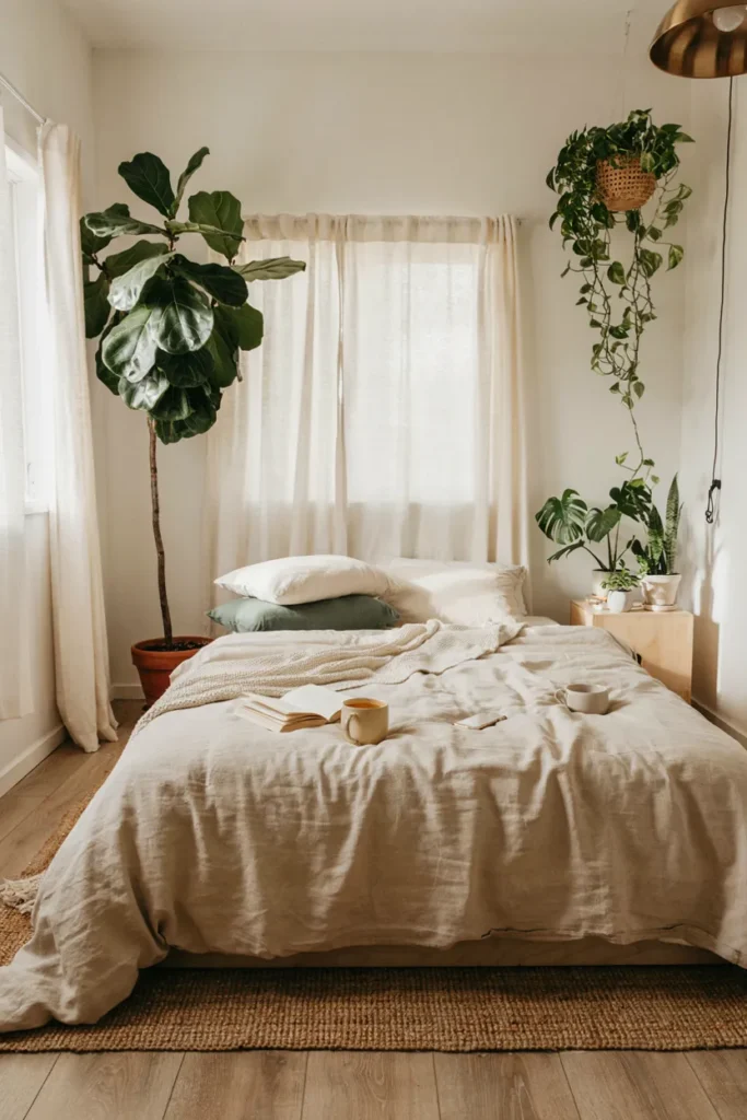 Aesthetic Bedroom Featuring Indoor Plants