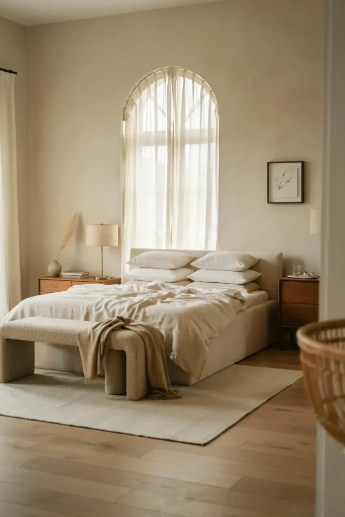 Aesthetic Bedroom with Beige and Cream Tones
