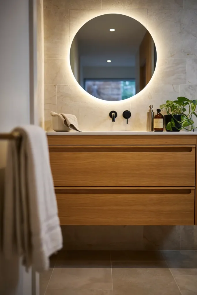 Backlit Round Mirror