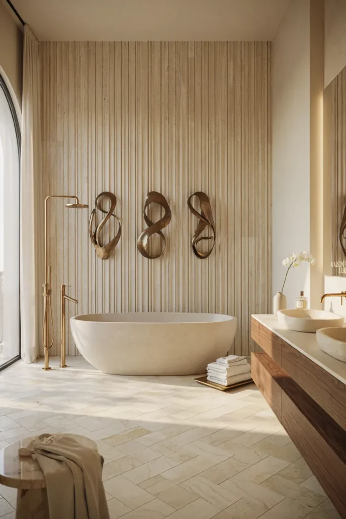 Bathroom Wall Decor with Elegant Metal Accents