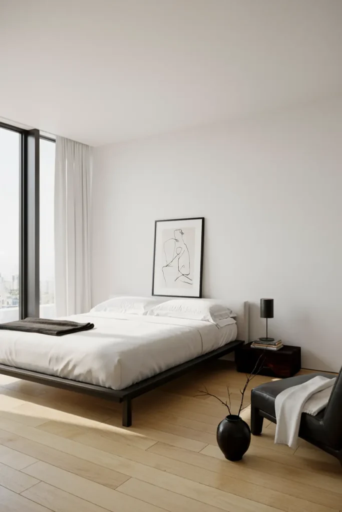 Black and White Minimalist Bedroom Style