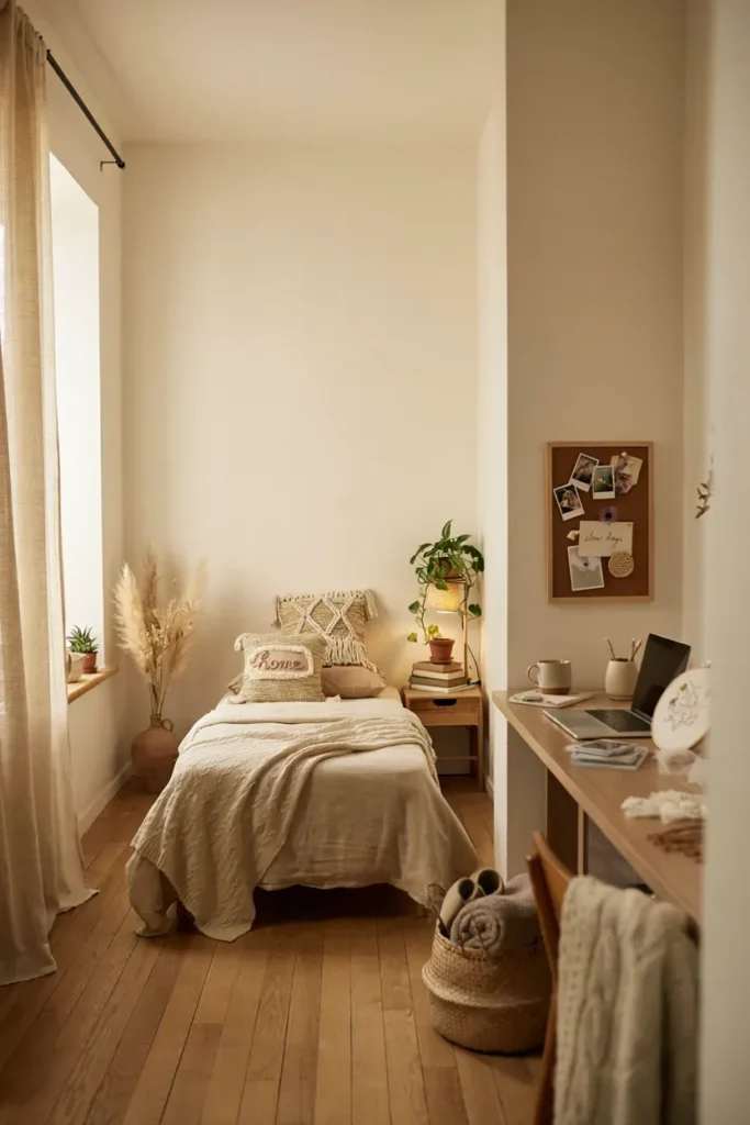 Boho Dorm Room with Handmade Decorative Touches