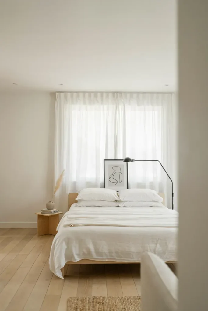 Bright White Minimalist Bedroom Design